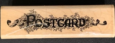 Stampendous Ornate Postcard Header Rubber Stamp - Image 1 of 4