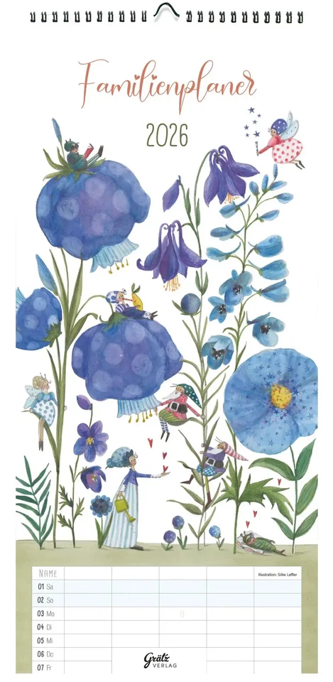 Familienplaner Akelei 2026 | Mohnblüten | Silke Leffler | Deutsch | Kalender - Bild 1 von 1