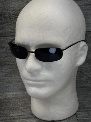 Python 41761 Rimless Gunmetal Gray Metal Frame Black Lens Sunglasses Oval - Image 1 of 4