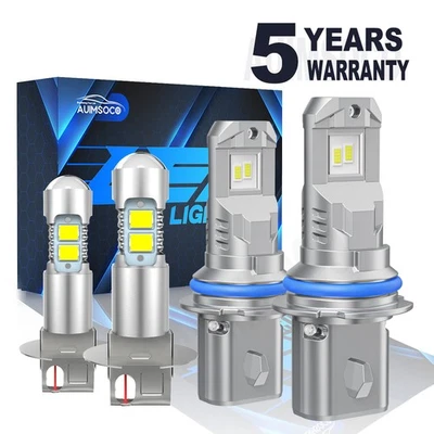 For Volvo 240 1990-1993 LED Headlight Fog Light Bulbs Crystal White Super Bright - Image 1 of 4