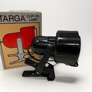 RARE Vintage 80s interDesign TARGA Clip-On Lamp Black Retro Spotlight Clamps - Picture 1 of 8