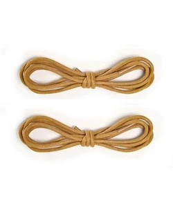 Khaki 2.5mm Thin Round Waxed Replacement Dress Shoe Laces Rope String Boot #4001 - Picture 1 of 5