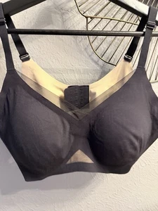 Honeylove Crossover Runway Black Mesh Wireless Bra Size  XL - Picture 1 of 3