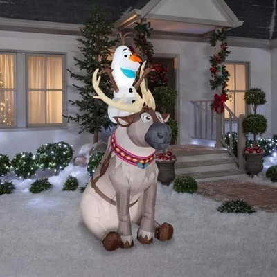Gemmy  Christmas Outdoor Inflatable Frozen Olaf & Sven - Image 1 of 4