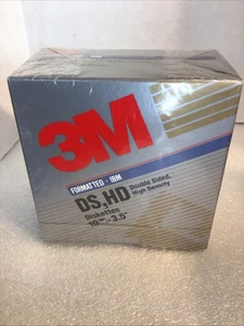 3M High Density 3.5" Diskettes 10 Pack IBM Formatted DS HD Floppy Disks Sealed - Afbeelding 1 van 2