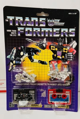 Cassettes Hasbro Transformers G1 Generation 1 Ravage Rumble 1984 de colección ¡LEER! Foto 1 de 4