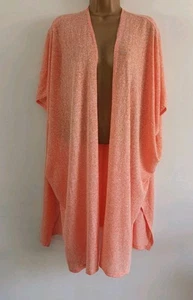 KIM & CO ORANGE OPEN FRONT EDGE TO EDGE SLEEVELESS CARDIGAN SIZE XXL 2XL 22 24 - Picture 1 of 7