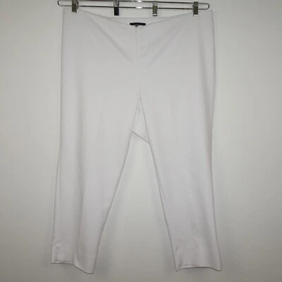Karen Kane Capri 裤子女式大码 22W 白色弹力直筒美国制造 — 第 1/4 张图片