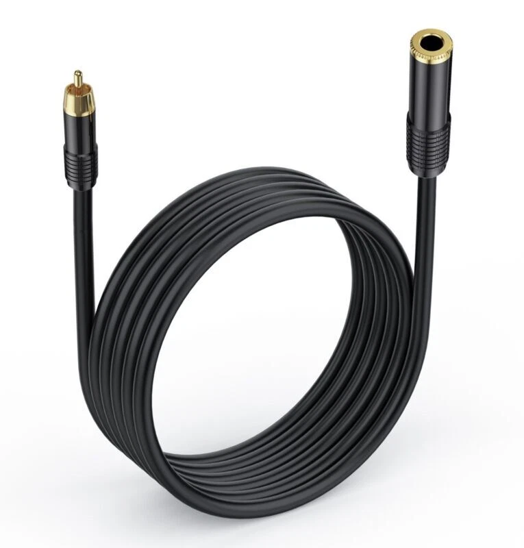 1/4 inch 6.35mm Mono TS to RCA Audio Converter Cable | Female to Male | 3m - Image 1 of 4