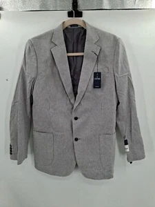 Stafford Mens Classic Fit Linen Blend Charcoal Houndstooth Blazer 44 Long NWT - Picture 1 of 11