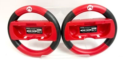 AUTH Wii STEERING CONTROLLER MARIO LOT OF 2 RED REMOTE CONTROLLER Japan - Image 1 of 4