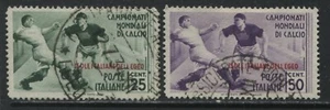 Italy Aegean Islands overprinted 1934 Soccer 25 and 50 centesimi used - Picture 1 of 1