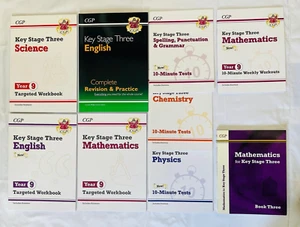 KS3 Year 9 CGP Mega Bundle Maths, English, Science, Chemistry & More Pack of 9 - Foto 1 di 2