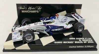 MINICHAMPS 1/43 BMW LIMPIO F1.06 N.HEIDFELD GRACIAS MICHAEL BRAZIL GP 2006 Foto 1 de 4