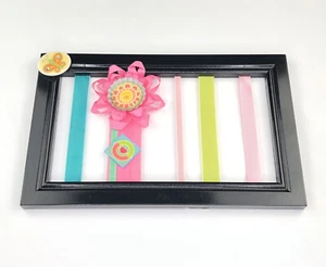 HOBBY LOBBY Girl’s Room Wall Decor Black Frame Pink, Green Ribbons 16” x 10” - Picture 1 of 12