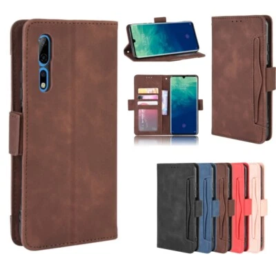 Para ZTE Axon 10 Pro 5G, Ranura para Tarjeta Separable Cuero Soporte Billetera Estuche Cubierta Foto 1 de 4