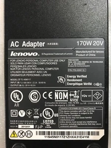 Genuine Lenovo 170W 20V 8.5A AC Adapter for W520 W530 - Picture 1 of 3