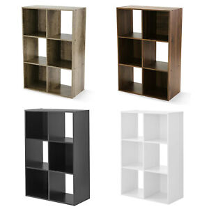 6-Cube Storage Organizer Bookcase Bookshelves Display Shelf Shelving Storage US
