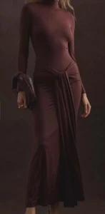 RRP£114 BNWT ANTHROPOGIE Bardot Tie Front Maxi Dress Sz10 Brown  - Picture 1 of 10