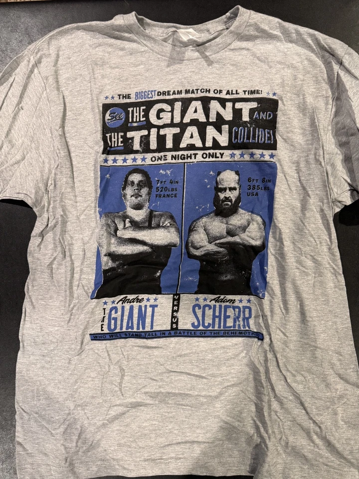 Andre the Giant/Adam Scherr Braun Strowman "Dream Match" XL T-Shirt - Image 1 of 1