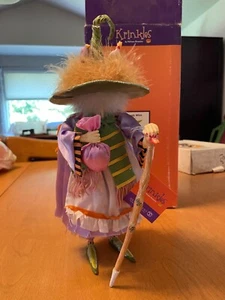 Patience Brewster Krinkles Raggedy Witch w Baby Dragons Figurine Dept 56 retired - Picture 1 of 6
