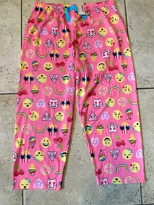 NWT Girls Sz 16 XXL Cropped Capri PJs Pajama Pants Pink Cat Donuts Rainbow NEW - Picture 1 of 4