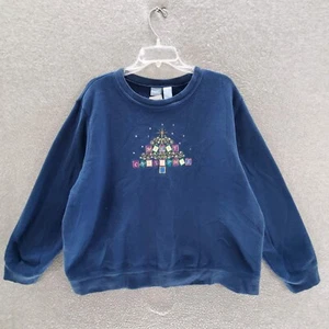 Holiday Editions Women Sweatshirt XL Navy Sequins Embroidered Merry Christmas - Picture 1 of 9