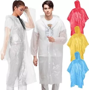 Arclogy 4X Clear Poncho Waterproof Adult disposable rain poncho adult waterproof - Picture 1 of 7