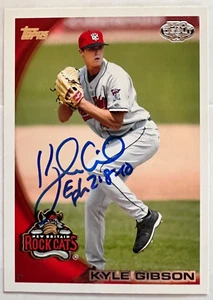 Signed 2010 Topps Minor League #275 Kyle Gibson New Britain Rock Cats Twins - Picture 1 of 3