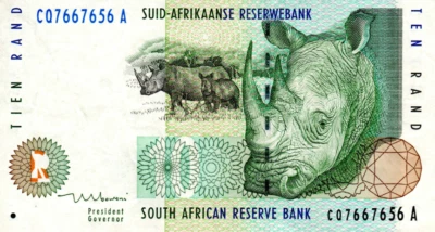 South Africa 10 Rand ND(1999) VF+ Banknote P-123b Prefix CQ Mboweni Sig. - Image 1 of 2
