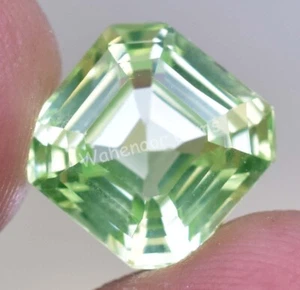 7.20 Ct Natural Green Peridot Emerald Shape VVS Pak Gemstone AGL Certified - Picture 1 of 7