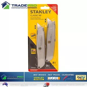 Genuine Stanley® New PRO Retractable Ultility Knife Twin Pack & 3 Blades 6804058 - Afbeelding 1 van 6