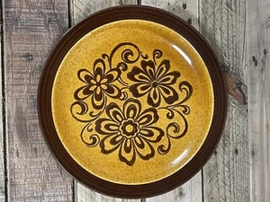 Homer Laughlin Deco Stone Plate Andre Ponche Gold Glade 10” Yellow Brown Dish - Picture 1 of 10