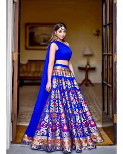 Indian Party Wedding Lehenga Heavy Bollywood Festival Bridal Ethnic Lengha Choli - Picture 1 of 7