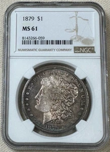 1879 Morgan Silver Dollar $1 NGC MS61 Philadelphia, United States Beautiful Coin - Picture 1 of 4
