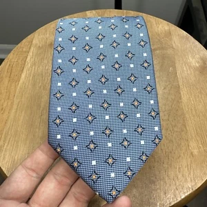 Burberry London Blue Geometric Logo Silk Tie ITALY 58"/ 3.6" EC - Picture 1 of 6