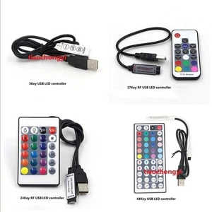 3key 17 44Key IR USB Remote Controller For 5V 5050 RGB LED Strip Light TV Back - Picture 1 of 10