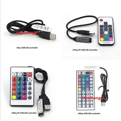 3key 17 44Key IR USB Remote Controller For 5V 5050 RGB LED Strip Light TV Back - Image 1 of 4
