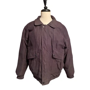 VTG FOREST CLUB By Rainforest Mens Down Coat Insulated Black Barn Jacket Sz M - Picture 1 of 12