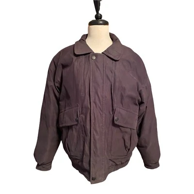 VTG FOREST CLUB By Rainforest Mens Down Coat Insulated Black Barn Jacket Sz M - Image 1 of 4