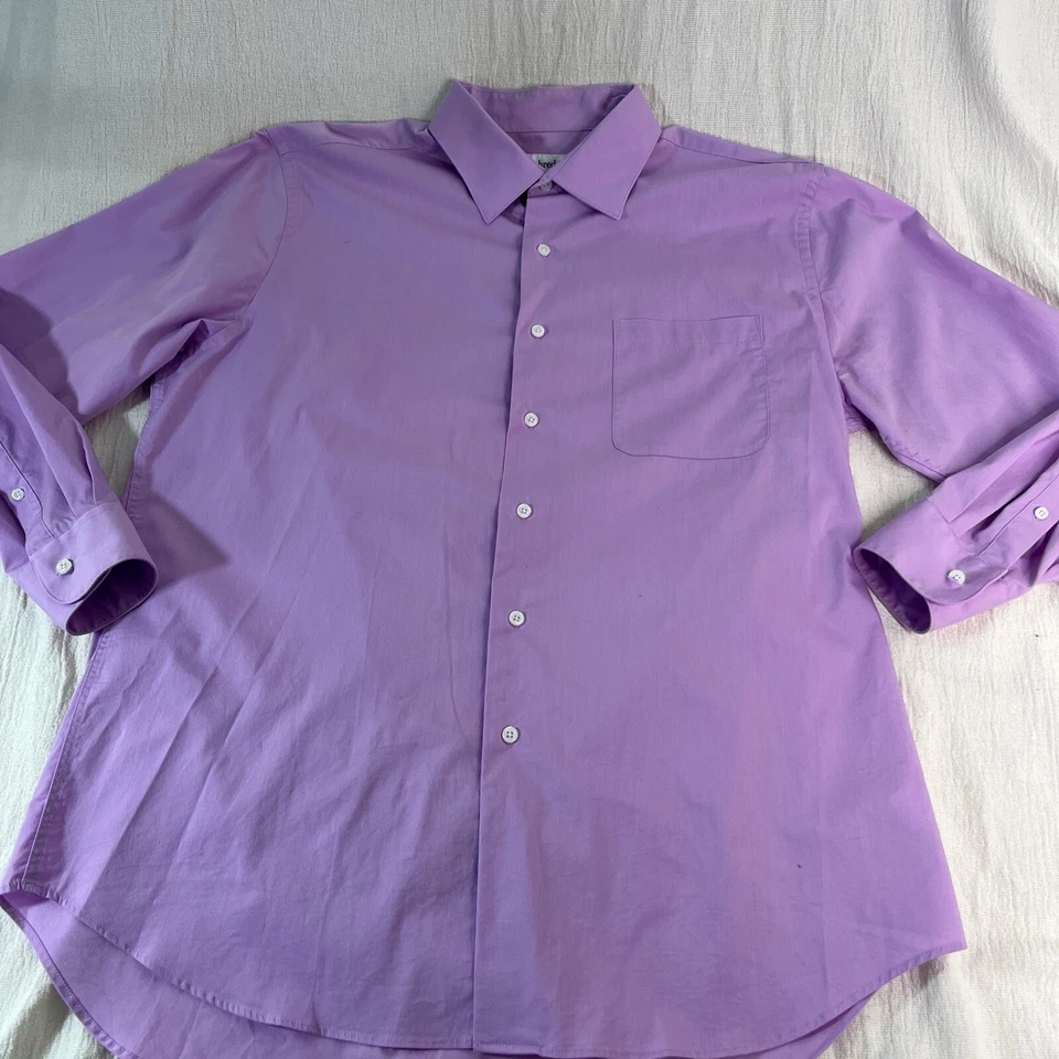 Camisa Oxford de fácil cuidado Saddlebred para hombre manga larga púrpura L 16/16,5 Foto 1 de 4