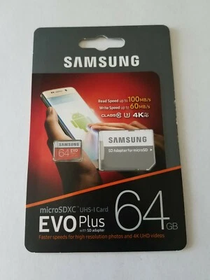 Samsung EVO Plus 64GB, Class 10 20MB/s - MicroSDXC Card - MB-MC64GA/AM - Image 1 of 2