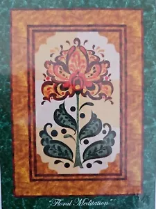 Quilt Poetry FLORAL MEDITATION Applique Jacobean Wall Quilt Pattern 27"x40" - Picture 1 of 2