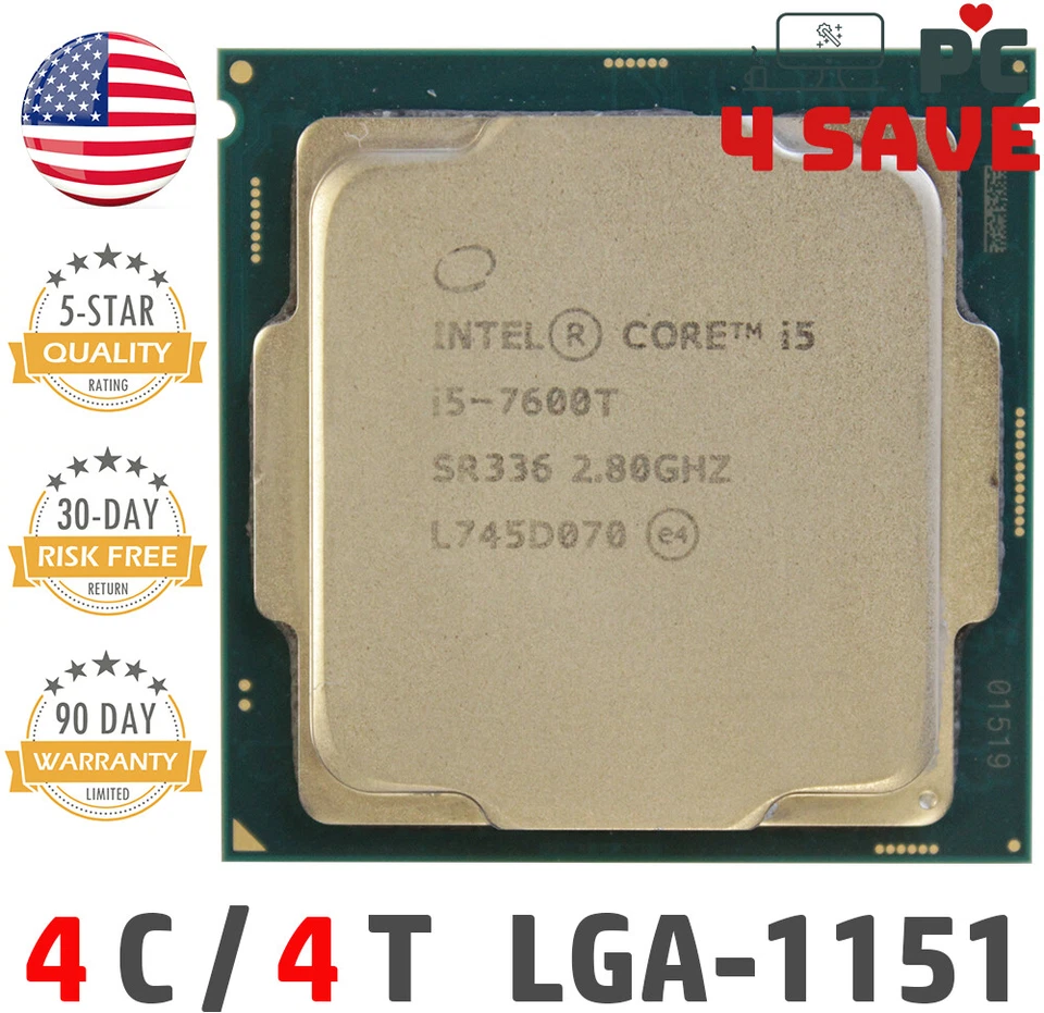 7th Gen Intel Core i5-7600T CPU 2.8 GHz (Turbo 3.7 GHz) 4-Core 6M LGA-1151 SR336 - Image 1 of 1