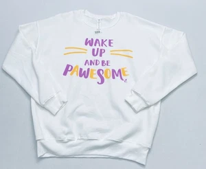 Cat Lady Box Wake Up And Be Pawsome weiß Rundhals Pullover Sweatshirt Gr. XL - Bild 1 von 7