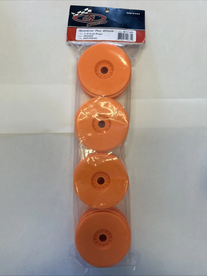 DE Racing SpeedLine Plus Wheels for 1/8 Buggy Orange DER-PSB-8O B148 - Image 1 of 1