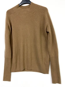 COS pure cashmere jumper womens XS/S Relaxed camel beige Thick Rib knit 749 - Picture 1 of 6