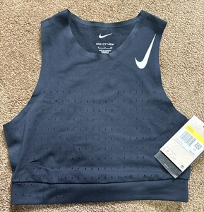 Damen Nike Dri-FIT ADV AeroSwift Größe S Laufen Crop Top Schwarz Aktiv Fitness - Bild 1 von 7