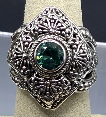 Anillo de cena Sarda Bali Hai topacio místico plata de ley 925 talla 8 Foto 1 de 4