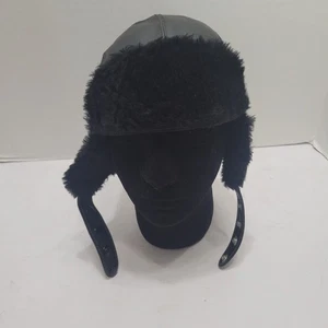 Vintage Trooper Flieger Trapper Leder Wintermütze USA Union Gr. Medium - Bild 1 von 18